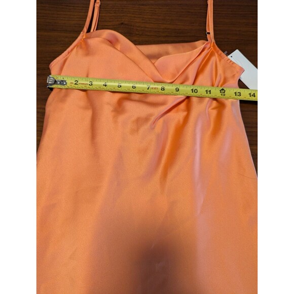 Women's Show Me Your MuMu Sabine Mini Slip Dress Cantaloupe Luxe Satin Size Xs - Picture 6 of 7